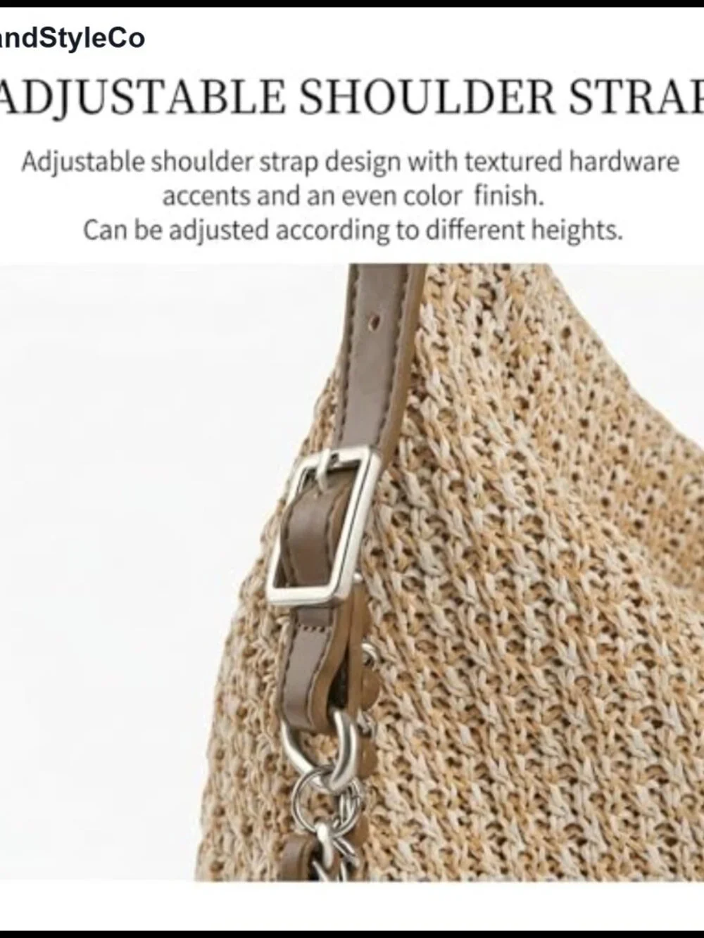 Woven Hobo Bag for Women Convertible Shoulder Backpack Adjustable Strap